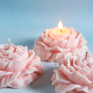 Bougie en forme de pivoine blanche, artisanale, décorative, parfumée, aromathérapie, mini fleur parfumée, cire de soja, bougie en forme de fleur de pivoine 3D - Product Image 1