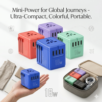 Adaptateur de voyage universel Gan 100W, best-seller aux Émirats arabes unis, au Royaume-Uni, aux États-Unis, en Europe, en Australie, chargeur USB multi-ports rapide PD pour MacBook, ordinateur portable