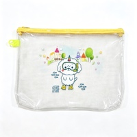 Bolsa transparente de alta calidad, venta directa de fábrica, bolsa personalizada, bolsa de información para niños, bolsa para bolígrafos de dibujos animados, bolsa transparente para archivos A4