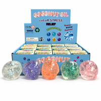 Balle sensorielle souple translucide à l'huile de coco, jouet anti-stress à presser, 8 x 6 cm, vente en gros