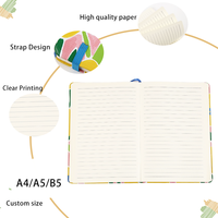 Carnet à spirales relié en tissu et en PP A5 2026 avec design de sangle, cœur de fille, journal créatif portable, personnalisation
