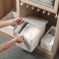 Boîte de rangement en plastique PP haute capacité, écologique et durable, avec couvercle, idéale pour chambre à coucher, organisateur de vêtements et articles divers - Vente chaude