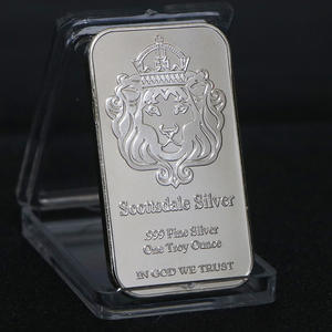 نسخة طبق الأصل من سبيكة Scottsdale Silver من الحديد، بتصميم سبيكة فضة نقية عيار 999 بوزن أوقية تروي واحدة، مع عبارة In God We Trust - Product Image 2