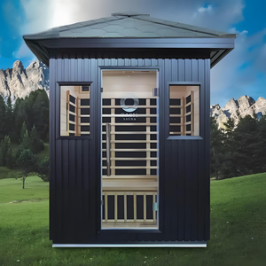 Cabine extérieure électrique de vapeur de pièce de sauna de pignon en bois massif de pruche de haute qualité avec l'option en verre de porte et de fourneau - Product Image 4