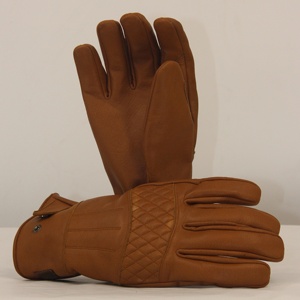 ถุงมือแข่งรถหนังวัวแท้สำหรับผู้ชาย, ถุงมือหนังวัวแท้100% ระบายอากาศได้ดีสีน้ำตาลเหมาะสำหรับฤดูหนาวและขี่มอเตอร์ไซค์ - Product Image 1