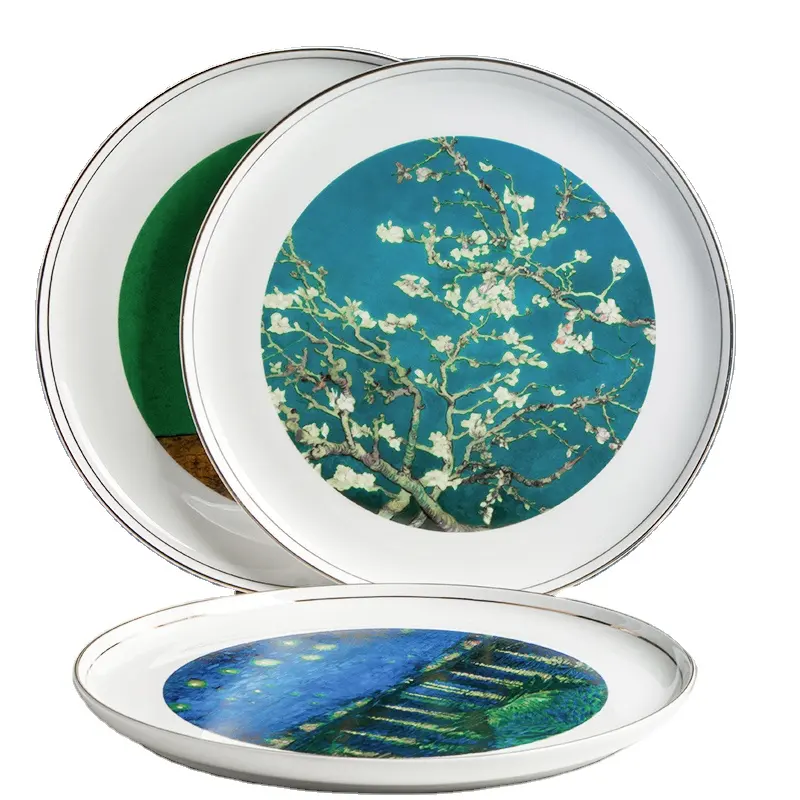 Van Gogh Painting Ceramic Serving Tray Fine Bone China Dinner Plates