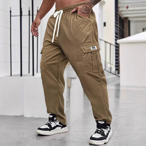 Men's Corduroy <strong>Pants</strong> Elastic Waist Drawstring <strong>Harem</strong> <strong>Pants</strong> Fashion Loose Casual Long Trousers With 4 Pockets Straight Sweatpants - Product Image 1