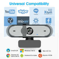 Webcam USB 2K QHD pour Conférence, Caméra CMOS avec Autofocus et Cache de Confidentialité, Idéale pour les Réunions à Distance
