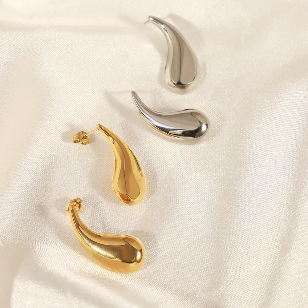 Tränenohrring Dupes leichte klobige Goldhoop-Ohrringe für Damen, hypoallergene Ohrring modeschmuck für Damen Mädchen