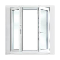 Fenêtre à battant en PVC/UPVC de style français pour villa européenne, avec double vitrage trempé et design à persiennes