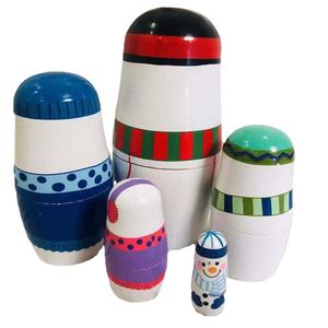 YD TOYS Poupée Matryoshka russe en bois, bonhomme de neige de Noël à cinq couches, directement du fabricant, <span class=keywords><strong>personnalisable</strong></span> - Product Image 4