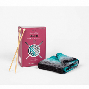 Learn to Knit <b>Kit</b> for Adults – <b>Beginner</b> Scarf <b>Knitting</b> <b>Kit</b> with Wool Yarn, Bamboo Needles & Video Tutorials – Nebula - Product Image 1