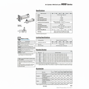 SMC Pneumatics Air Cylindre MDBBB63-200-HN Pièces Pneumatiques - Product Image 1