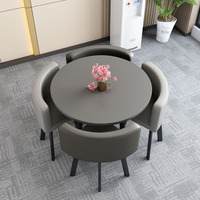 Table de salle à manger ronde de luxe de 90 cm de diamètre fabriquée en Chine avec 4 chaises, table de salle à manger ronde pour la cuisine