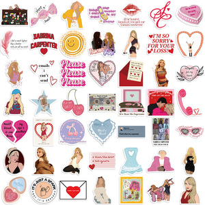50 autocollants en PVC <span class=keywords><strong>de</strong></span> dessins animés <span class=keywords><strong>de</strong></span> <span class=keywords><strong>la</strong></span> chanteuse pop Sabrina Carpenter pour les fans, décoration murale <span class=keywords><strong>de</strong></span> téléphone, album <span class=keywords><strong>de</strong></span> fille <span class=keywords><strong>sexy</strong></span> et mignonne - Product Image 3