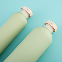 Frasco de botella de champú de plástico para loción corporal, envase cosmético suave ecológico biodegradable verde HDPE 200ml 300ml 400ml 500ml