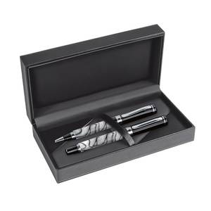 Étui à stylos noir en PU pour 1 ou 2 stylos, boîte de rangement, coffret cadeau d'affaires - Product Image 1