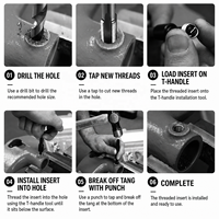 131PCS Thread Repair Kit Helicoil M5-M12 Metric Thread Repair Kit Thread Insert Tool Set Tap Drill Bit Installation Repair Kit
