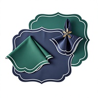 Ensemble de serviettes de table en tissu à bord festonné, réutilisables, couleurs personnalisées pour mariage, restaurant, vente en gros
