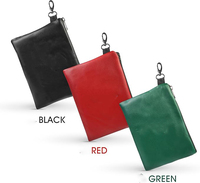 Pochette de golf compacte et imperméable Sac d'accessoires en cuir PU avec doublure en velours Sac à outils durable pour les essentiels de golf