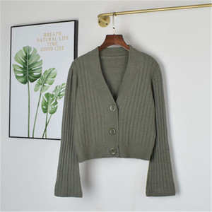 2021 <span class=keywords><strong>Cardigan</strong></span> di Autunno <span class=keywords><strong>Lungo</strong></span> Del Manicotto Del Chiarore Breve Maglione Delle Donne Ha Lavorato A Maglia di <span class=keywords><strong>Cotone</strong></span> Top Nero Bianco Delle Signore Outwear Morbido L0095 - Product Image 6