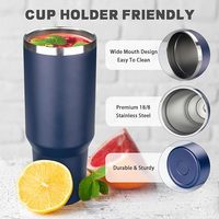 Gobelet isotherme personnalisé de 40 oz en acier inoxydable, tasse de voyage à double paroi sous vide, tasse en métal standard pour boissons chaudes et froides, sans BPA