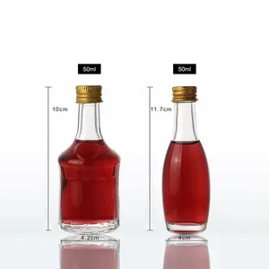 卸売空50ml100ml酒ガラス瓶ミニガラスワインボトル異なる形状のガラス瓶VODKA WHISKYBRANDYジュース用