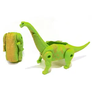 Green brachiosaurus plastic kids trasforma il mini uovo facile da trasportare giocattoli promozionali dinosauro