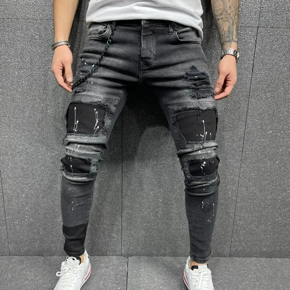 DG040119 Kunststoff Denim Jeans Hosen für Herren hergestellt in China