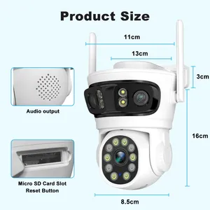 <span class=keywords><strong>Sistema</strong></span> <span class=keywords><strong>de</strong></span> Alarma Tuya con Cámara IP PTZ WiFi <span class=keywords><strong>de</strong></span> 3 Lentes <span class=keywords><strong>y</strong></span> 3 Pantallas, Compatible con OEM ODM - Product Image 2