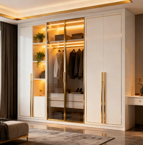 Garde-robe de <span class=keywords><strong>style</strong></span> nordique personnalisable avec design à persiennes pour l'organisation de la chambre à coucher contemporaine et la vie minimaliste - Product Image 2