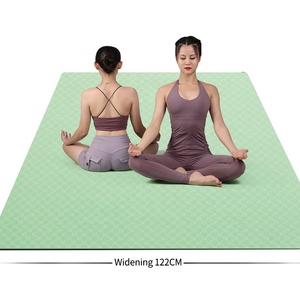 SANFAN-esterilla de TPE <span class=keywords><strong>para</strong></span> <span class=keywords><strong>Yoga</strong></span>, supergrande y Extra grande, <span class=keywords><strong>gruesa</strong></span>, respetuosa con el medio ambiente, antideslizante, <span class=keywords><strong>para</strong></span> gimnasio, Fitness, Doble - Product Image 2
