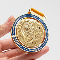 Médaille de marche commémorative personnalisable en or pour événements sportifs de marathon, compétitions d'athlétisme, moulée en métal