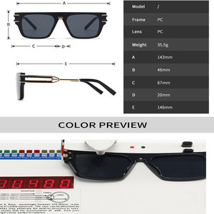 Custom Logo Vintage Men Women PC Gold <b>Frame</b> Sun Glasses UV400 One Piece Lens <b>Square</b> <b>Sunglasses</b> - Product Image 6