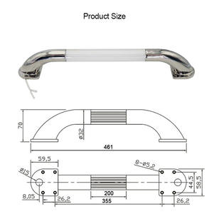 Campers प्रबुद्ध रोशन ग्लास रेलिंग आर. वी. के साथ दरवाजा प्रवेश हड़पने बार संभालती के लिए विश्व स्तर पर संभाल - Product Image 2