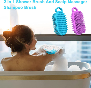 Hot Selling Food Grade Soft Silicone Body Scrubber Shower and Shampoo <b>Scalp</b> Body <b>Brush</b> - Product Image 2