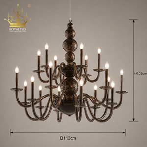 <span class=keywords><strong>Lampadario</strong></span> Moderno in Vetro Fumé, Lampada a Sospensione Artistica Artigianale <span class=keywords><strong>con</strong></span> <span class=keywords><strong>Sfere</strong></span> di Vetro Scultoree per Hotel, Villa, Ristorante - Product Image 6