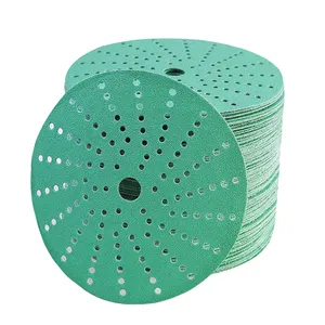 3M Sanding Disc Green Polyester film Sandpaper Disk Multi-holes Hook and Loop Ceramic Abrasive Sanding Disc for Automobile