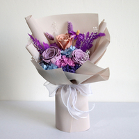 Mariage nuptiale lilas vraie fleur séchée bouquet de roses éternelles conservées