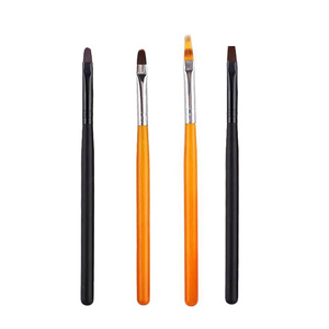 แปรงเจลด้ามไม้สีดำแดงสำหรับทำเล็บแบบไล่สี แปรงทาสีผงแบบแบน กลม รี สำหรับทาเล็บแบบยูวีและเฟรนช์ - Product Image 1