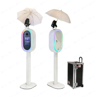 Acheter un iPad appareil photo reflex numérique support de photomaton coque de photomaton ovale avec étui/flash/parapluie/kiosque d'impression/machine à selfie pour les événements