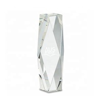 Trophée en cristal 3D personnalisé en gros, grand modèle K9 vierge, en forme de pilier, pour souvenirs sportifs et cadeaux de récompense en cristal