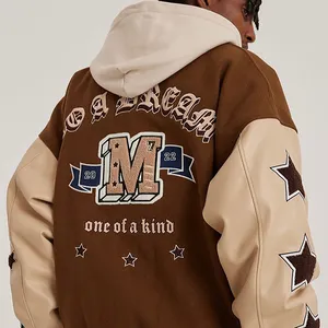 OEM 주문 고품질 남자 자수 헝겊 조각 남자를 위한 온난한 대학 재킷 폭격기 Letterman Varsity 재킷