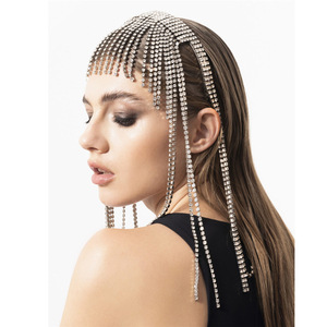 Accessoires transfrontaliers <span class=keywords><strong>2022</strong></span>, diadème à longues franges en strass, bandeau exagéré et personnalisé, chaîne de <span class=keywords><strong>cheveux</strong></span>, cerceau 2026 - Product Image 1