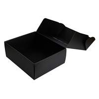 Caja de Cartón Corrugado Negra Personalizada con Logotipo |   Empaque Plegable Premium para Envíos y Regalos