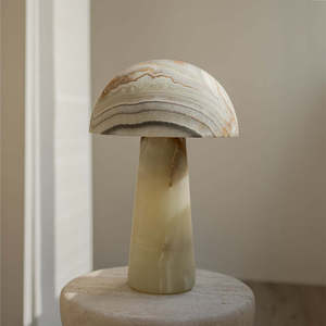 Marble Mushroom Table Lamp Led Light Source E27 Bulb Base Switch Control For Home Bedroom Sofa <b>Decorative</b> <b>Lighting</b> - Product Image 2