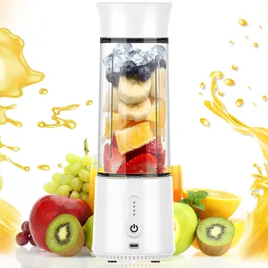 Gym Blender For Shakes and Smoothies Mini Juicer Cup Battery Strong Power Ice Blender Mixer White Color