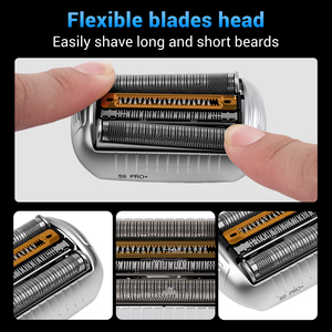 Cabezal de Repuesto para Afeitadora Eléctrica Facial y Corporal 94M, Compatible con <span class=keywords><strong>Braun</strong></span> <span class=keywords><strong>Serie</strong></span> <span class=keywords><strong>9</strong></span>, Plateado, Recargable por USB, IPX6 - Product Image 5
