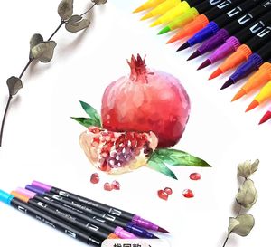 Pennarello da disegno per la scuola creativo a doppia linea calligrafia <span class=keywords><strong>pennarelli</strong></span> per acquerello <span class=keywords><strong>pennarelli</strong></span> <span class=keywords><strong>con</strong></span> custodia - Product Image 6