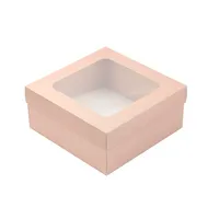 Boîte à biscuits personnalisée pour pâtisserie, boîte à rabat biodégradable en carton ivoire avec finition mate et fenêtre